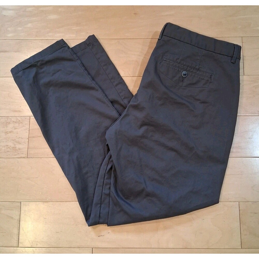 Perk Pants Mens 40x32 Gray Slim Fit Stretch Chino Casual Preppy Trousers